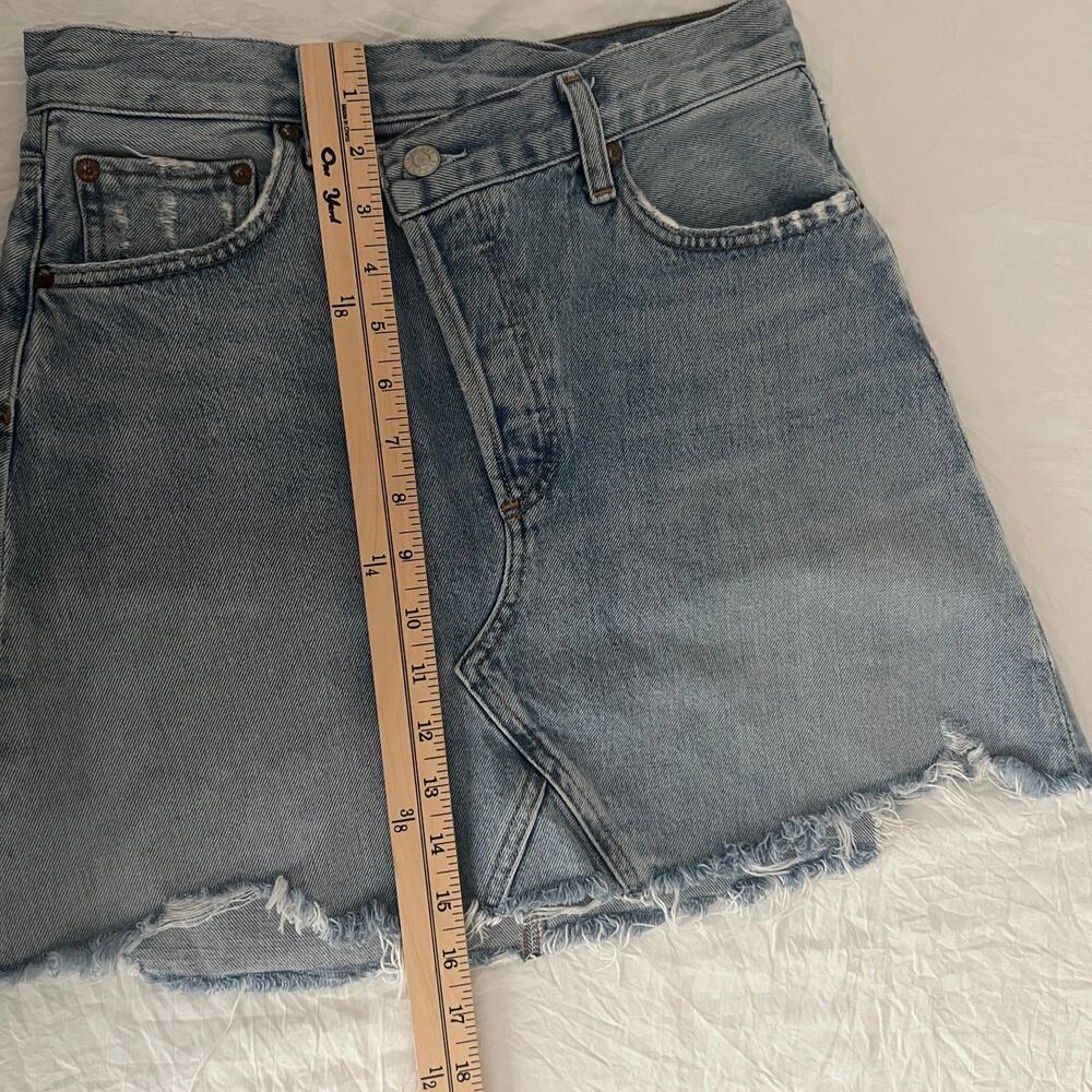 Agolde Criss Cross Denim Mini Skirt Size 25 - Picture 15 of 16